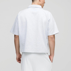 Summer casual wear cropped quater zipper T-shirt polo pour hommes 100% coton personnalisé imprimé loose fit streatwear polo t-shirt pour - Product Image 6