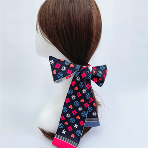 New Women Floral Printed Silk Scarf Bag Decoration Hair Neck Tie <b>Headband</b> Small Narrow Silk Ribbon Skinny Scarf - Product Image 4