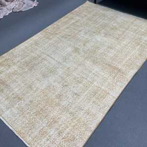 พรมวินเทจขนาด 4.4x7 ฟุต พรมตุรกี พรมลายจุดสีเบจขาว - Product Image 5