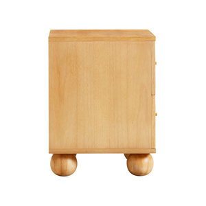 Table de chevet contemporaine ondulée en bois de tourmaline et rotin pour la maison, l'hôtel et la chambre à coucher. - Product Image 4