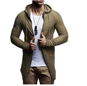 Bata larga de moda para hombre, cárdigan transpirable de lana tejida, sudaderas con capucha, sudaderas con capucha de felpa francesa para entrenamiento al aire libre, sudaderas en blanco para hombre transpirables - Product Image 5