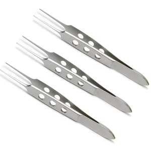 Pinzas Bishop Harman Iris de 8.5 cm, delicadas, dentadas, rectas, para fijación, instrumentos quirúrgicos oftalmológicos, manual de vendaje - Product Image 2