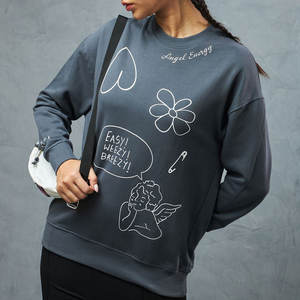 Sudadera transpirable acogedora Ideal para capas Sudadera de ajuste relajado hecha con material de ropa informal - Product Image 1