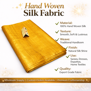 Tissu en soie tissé à la main, écologique, respirant, à l'éclat naturel, texture douce, textile tissé à la main pour les robes et les saris pour filles - Product Image 6