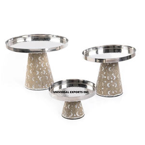 Juego de Tres Tazones de Metal para Chocolate con Base de Madera, Calidad Premium, Hechos a Mano, Decorativos para Dulces - Product Image 6