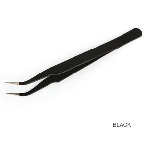 Pinces à cils professionnelles en acier inoxydable avec poignée antistatique et confortable, logo personnalisé - Product Image 2