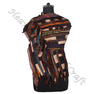 Bufanda de seda de 15 tiras, accesorio de seda, Reversible, Vintage, hecha a mano, fabricante al por mayor de la India - Product Image 4