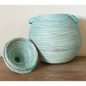 Thiết kế độc đáo mây kích thước lớn lưu trữ giỏ thủ công <span class=keywords><strong>wicker</strong></span> tổ chức giặt giỏ với nắp ở mức giá hợp lý - Product Image 4