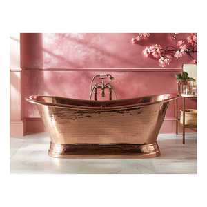 Vente à chaud Baignoire autoportante double en cuivre de haute qualité Design moderne pour salle de bain en Inde Vente à chaud Baignoire en cuivre pour baignoire - Product Image 6