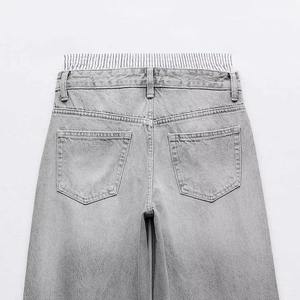 Pantalones Vaqueros Negros de Algodón 100%, Estilo Urbano, Bordado Personalizado, Estilo Urbano, Pantalones Vaqueros Casuales de Pierna Recta Ajustados y Elásticos para Hombre - Product Image 4