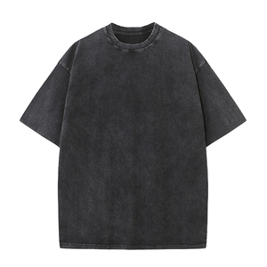 Hip Hop lourd 100% coton t-shirts séchage rapide lâche blanc lavage à l'acide t-shirt personnalisé hommes Vintage surdimensionné t-shirt personnalisé - Product Image 1