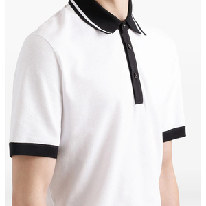 Camisas de Verano para Hombre, 100% Algodón, Transpirables, Bordadas, Cómodas, de Punto, con Patrón Sólido, Color de Contraste, Formales de Negocios - Product Image 2