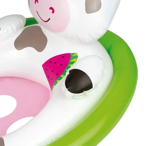 Flotteur gonflable en PVC pour enfants en forme de vache, 71*56*36 CM, jaune, ovale, équipement de jeu aquatique pour piscine et <span class=keywords><strong>plage</strong></span>, épaisseur 0,2 mm, <100 kg - Product Image 5