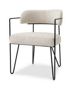 Chaise de salle à manger moderne capitonnée en tissu et en fer pour la maison, le bureau et le bar à domicile, fabrication artisanale, vente en gros - Product Image 1