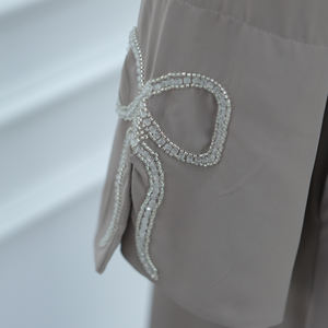 ロリヤ2026新しい夏のイスラム教徒のドレス女性EIDアバヤ分割袖ラマダンドバイ長いマキシドレス弓イスラムカフタンのドレス - Product Image 4