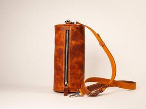 Custom Oem Mens Leather Cylinder Phone <b>Bag</b> Men Designer Plain Crossbody <b>Messenger</b> <b>Bag</b> for Men Shoulder <b>Messenger</b> LCYB-0085 - Product Image 2