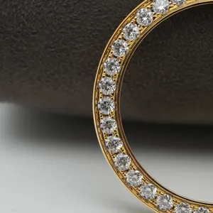 PJ Moissanite Diamond Watch Bezel Gold Color Iced Luxury Stainless Steel Custom Replacement Bezel for Watch Customization - Product Image 4