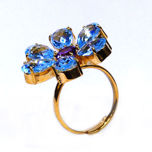 งานแต่งงาน925เงินสเตอร์ลิงเครื่องประดับเงินชุบสีฟ้าโทแพซพลอยอเมทิสต์แหวนผู้หญิง - Product Image 1