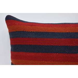 Multicolor Kilim Striped Wool Pillow 16x24 Inch Luxury Decorative Accent <b>Cushion</b> Woven Vintage <b>Fluffy</b> Pattern - Product Image 2