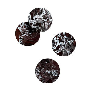 Posavasos de Mármol Rojo Cereza Rosso Levanto, Juego de Posavasos de Piedra Natural para Bebidas - Product Image 1