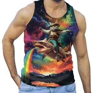 Camiseta de verano para hombre con diseño de sublimación 3D, camiseta sin mangas para correr Premium personalizada, ropa de correr estampada ligera y elegante - Product Image 5