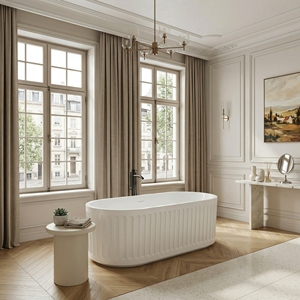 Baignoire autoportante Salvere FW-9920-67 - Moderne, durable, écologique, ovale, en acrylique, pour usage intérieur - Product Image 1