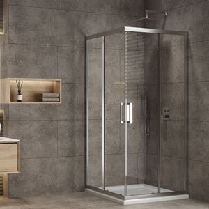 Dafne S168 Box doccia ad angolo con porte scorrevoli regolabile T dimensioni 70x120x195h 6mm IX - Product Image 1
