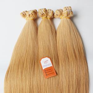 Offre Spéciale vietnamien personnalisé trame droite faisceaux de cheveux couleur blonde haute qualité 100% Remy Extensions de cheveux - Product Image 5