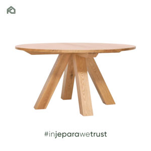 American Retro Modern Solid Teak Wood <b>Round</b> Dining <b>Table</b> Set 6 <b>Chairs</b> for Dining Room Villa <b>Outdoor</b> & Hotel Use - Product Image 1