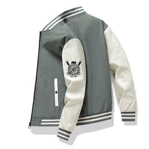 Personalizar rayas Teddy Slim Vintage Letterman Varsity chaquetas lavadas bordadas hombres chaquetas de Bombardero - Product Image 3