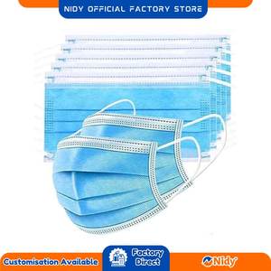 Masque facial NIDY 80 GSM 3 plis avec filtre en tissu non tissé |   Masque jetable à haute filtration avec boucles d'oreille élastiques pour une protection quotidienne. - Product Image 5