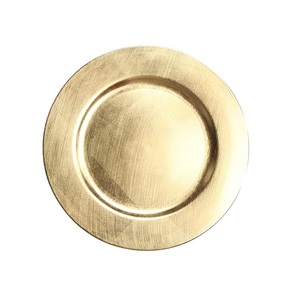 Plato de Presentación Redondo de Metal con Acabado Dorado para el Hogar y Bodas, Vajilla para Servir la Cena - Product Image 1