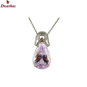 จี้ทองคำชุบทอง925สเตอร์ลิงเงิน kunzite CZ อัญมณีหลายชิ้นเครื่องประดับสร้อยคอจี้ชุบทอง - Product Image 1