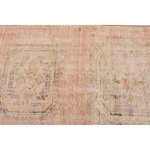 Tapis turc vintage, tapis de 3,2 x 9,6 pieds, tapis en laine rouge à imprimé animal - Product Image 5