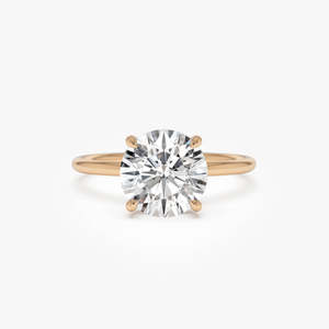 Anillo de Compromiso con Diamante Cultivado en Laboratorio, Corte Brillante Redondo, Halo Oculto, 2.10 Ct, E-F VS, Oro de 14K, Regalo de Aniversario de Bodas - Product Image 2