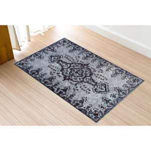 Alfombra Gris con Medallones: Estilo Étnico Turco, Fácil de Limpiar, Alfombra Estampada, Alfombra de Chenilla - Product Image 4