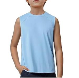 Séchage rapide personnalisé débardeurs couleur unie enfants vêtements garçons gilet maillots pour Gym entraînement sportif 100% coton enfants haut respirant - Product Image 6
