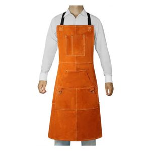 Work <b>Apron</b> Custom LOGO Cowhide <b>Leather</b> Welding <b>Apron</b> Welder Protection <b>Apron</b> Protector - Product Image 4
