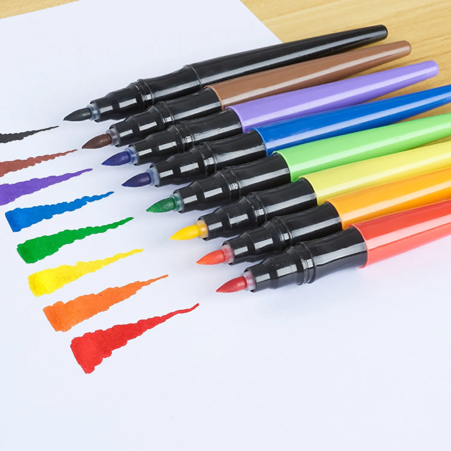 مجموعة أقلام تلوين بأربعة ألوان للأطفال والكبار من أقلام فرشاة قابلة للدمج لتحديد الألوان في الكتب والرسم على الرسومات