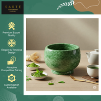 Bol à Matcha en Marbre de Luxe de Qualité Supérieure, Fourniture Directe Usine, Design Artisanal d'Inspiration Japonaise, Essentiel pour la Cérémonie du Thé