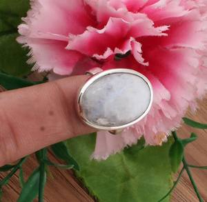 Bague classique en argent sterling 925 faite à la main ovale arc-en-ciel pierre de lune bijoux en pierres précieuses naturelles pour les occasions de fête de mariage unisexe - Product Image 4