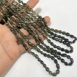 High Quality Smooth Oval Shape Green Tourmaline Gemstone <b>Stone</b> <b>Beads</b> Wholesale Natural <b>Beads</b> for Jewelry Making - Product Image 5