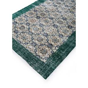 Vintage Green Hand Knotted Wool <b>Rug</b> Pae-2435 with Floral Pattern for Home Use - Product Image 2
