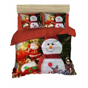 Parure de lit de Noël classique et festive 200x220cm en coton Ranforce, impression numérique double pour usage domestique - Product Image 4