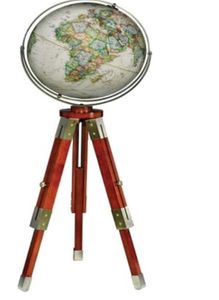 Astrolabe antique en laiton, globe terrestre sphérique, objet de collection nautique décoratif pour la maison avec base trépied, modèle artisanal en métal 1117 - Product Image 2