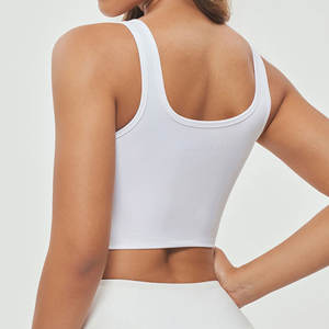 Personalización 2025 verano diseño Popular recortado mujeres sin mangas Crop Top ropa de Fitness gimnasio entrenamiento Crop Tops - Product Image 5