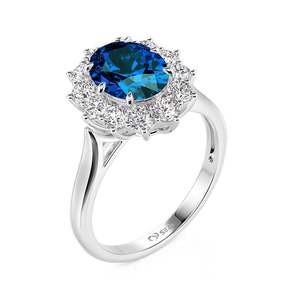 Bague de cocktail ovale en saphir Jeulia Vintage Halo Dual Wear - Bijoux fins 14 carats - Product Image 3
