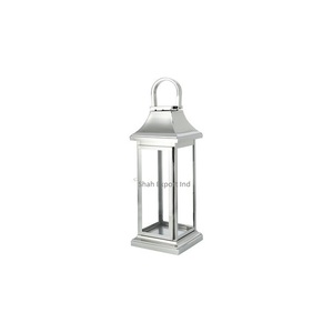 High Quality Metal and Glass <b>Silver</b> Plated <b>Lantern</b> for Home Christmas Lighting Decoration Hanging Candle <b>Lanterns</b> - Product Image 1