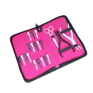 Kit d'outils de pinces d'extension de cheveux en acier inoxydable de qualité chirurgicale/outils d'extensions de cheveux de vente en gros de service OEM - Product Image 1