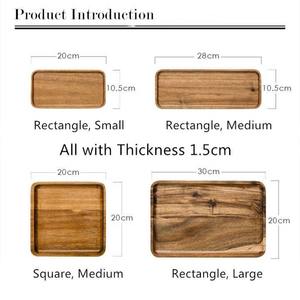 Bandeja de Madera de Acacia Rústica Personalizable para Hogar y Restaurante, Diseño Cuadrado para Servir Café, Postres y Comida, Ligera para Bodas - Product Image 4